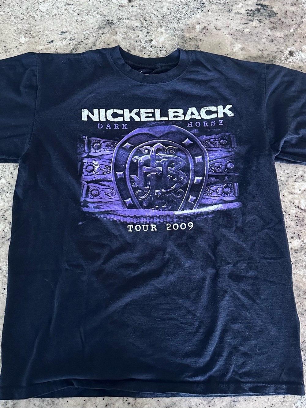 Nike Black Short-Sleeve Tee with Purple Tour Graphic